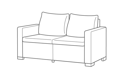 California 2 Seater Sofa - Grey